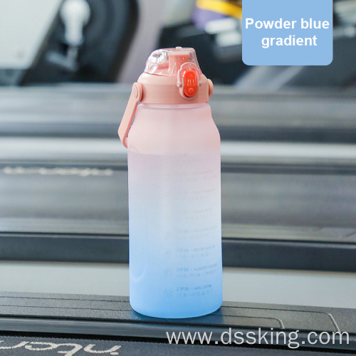 New frosted gradient water bottle 2 liter water bottle